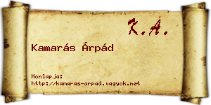 Kamarás Árpád névjegykártya